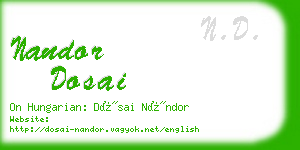 nandor dosai business card
